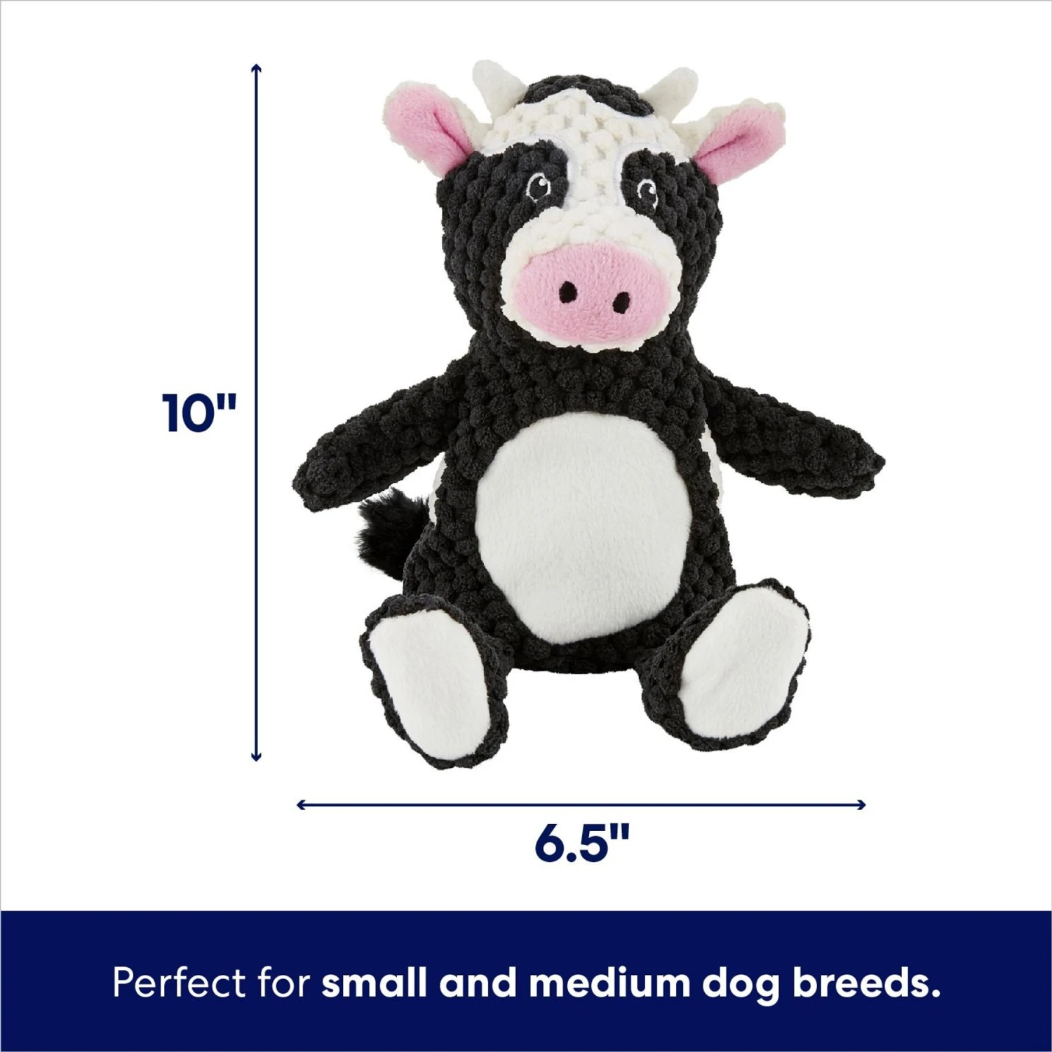 Frisco Cow Textured Plush Squeaky Dog Toy 4 Frisco Cow Textured Plush Squeaky Dog Toy - Image 2