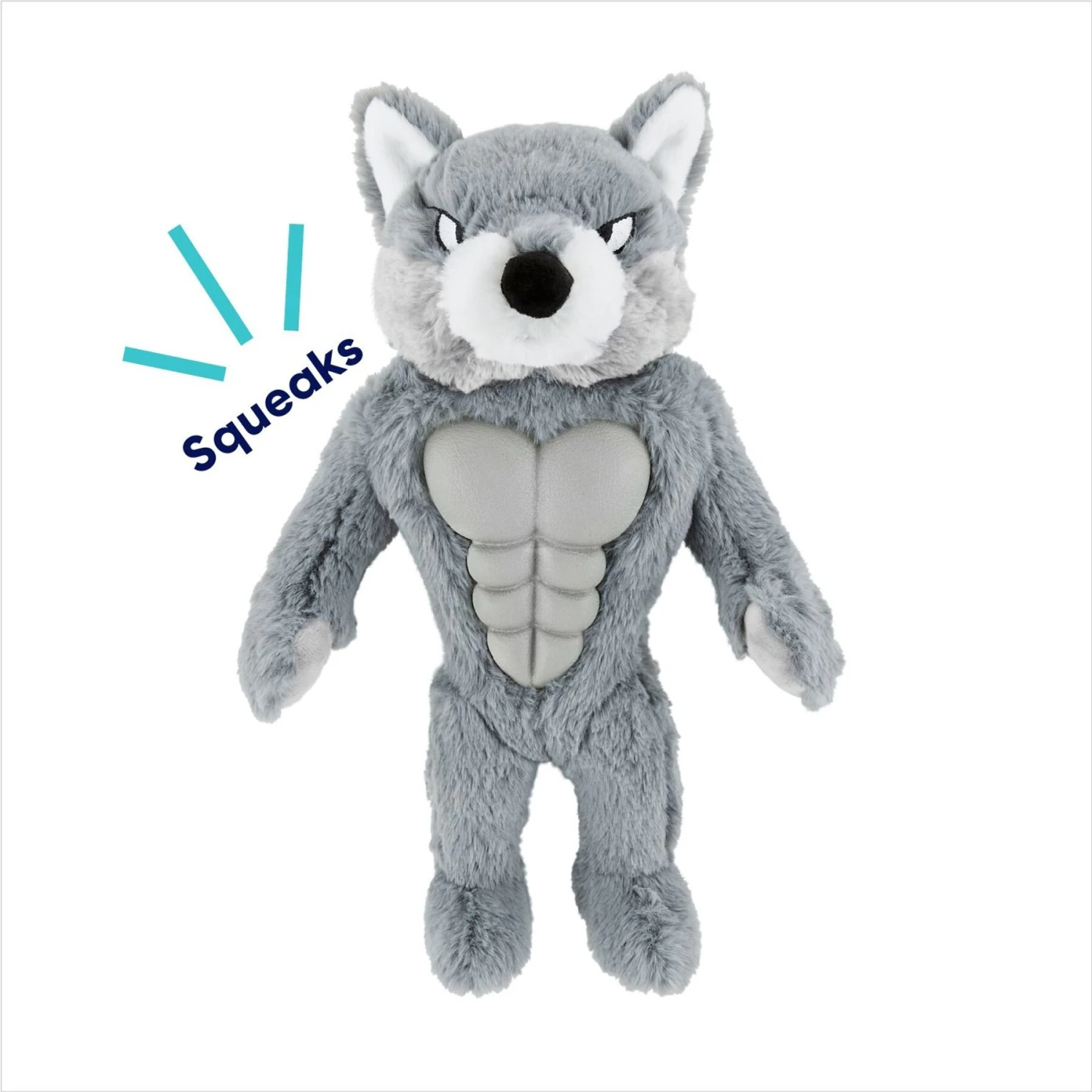 Frisco Wolf Muscle Plush Squeaky Dog Toy 5 Frisco Wolf Muscle Plush Squeaky Dog Toy - Image 3