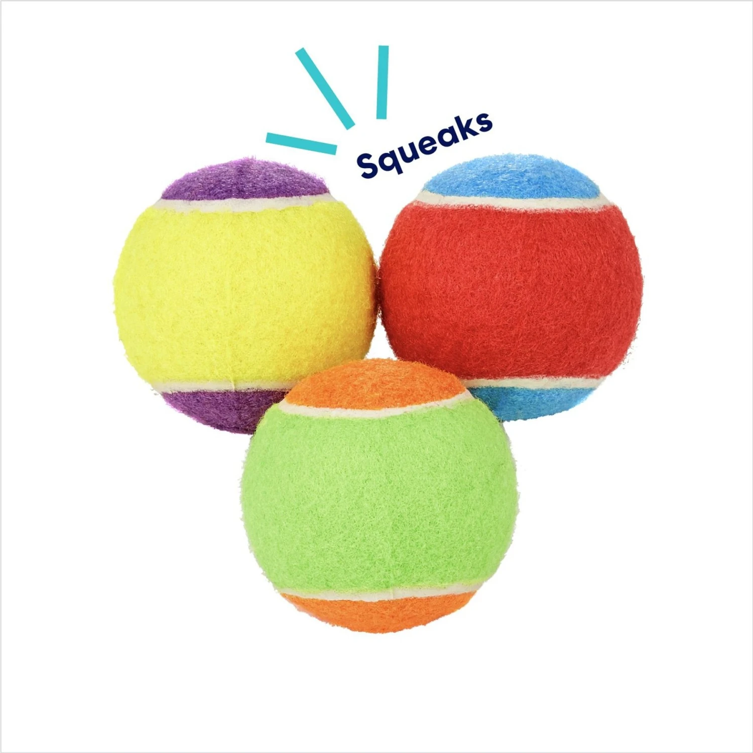 Frisco Fetch Squeaking Colorful Tennis Ball Dog Toy 5 Frisco Fetch Squeaking Colorful Tennis Ball Dog Toy - Image 3