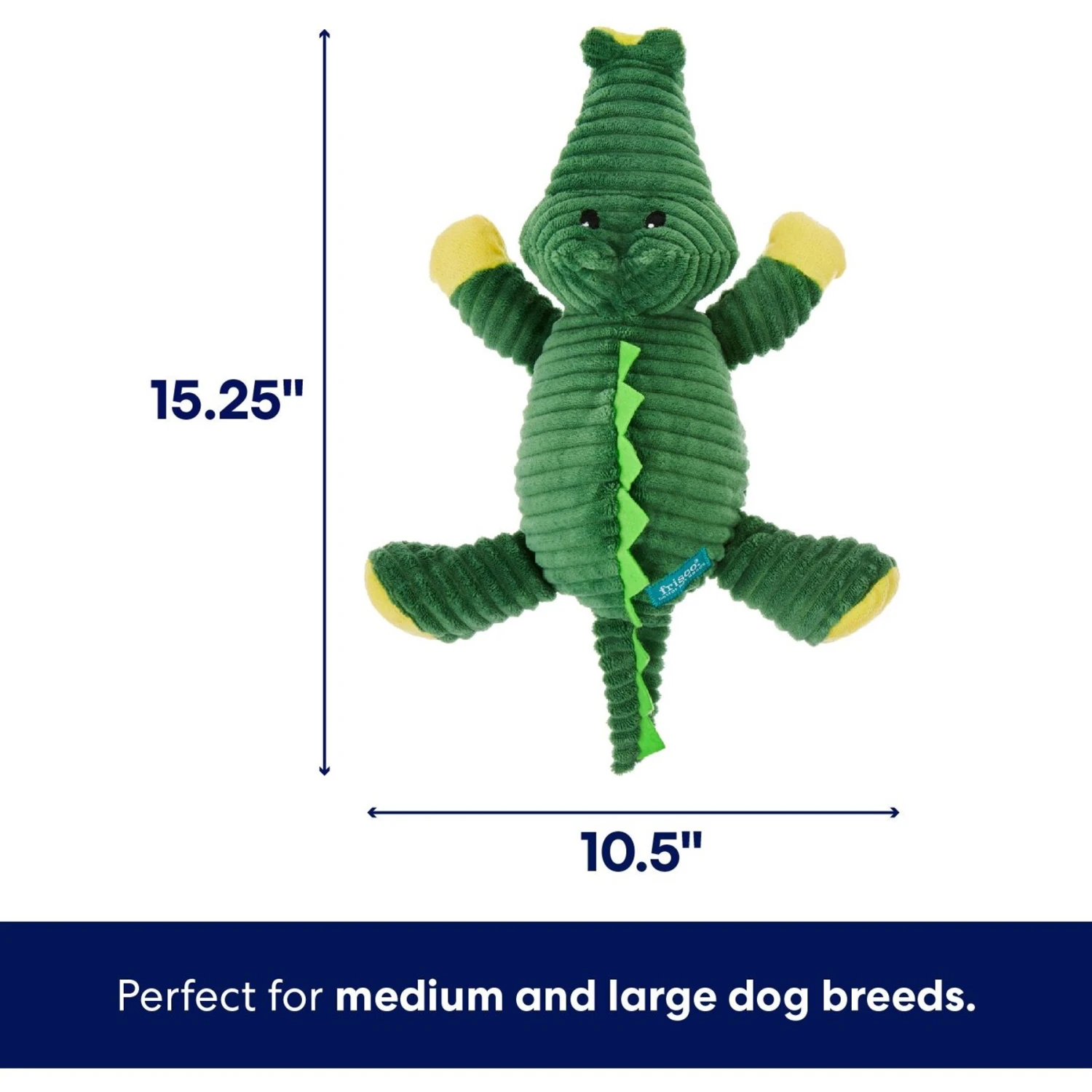 Frisco Alligator Corduroy Plush Squeaky Dog Toy 4 Frisco Alligator Corduroy Plush Squeaky Dog Toy - Image 2