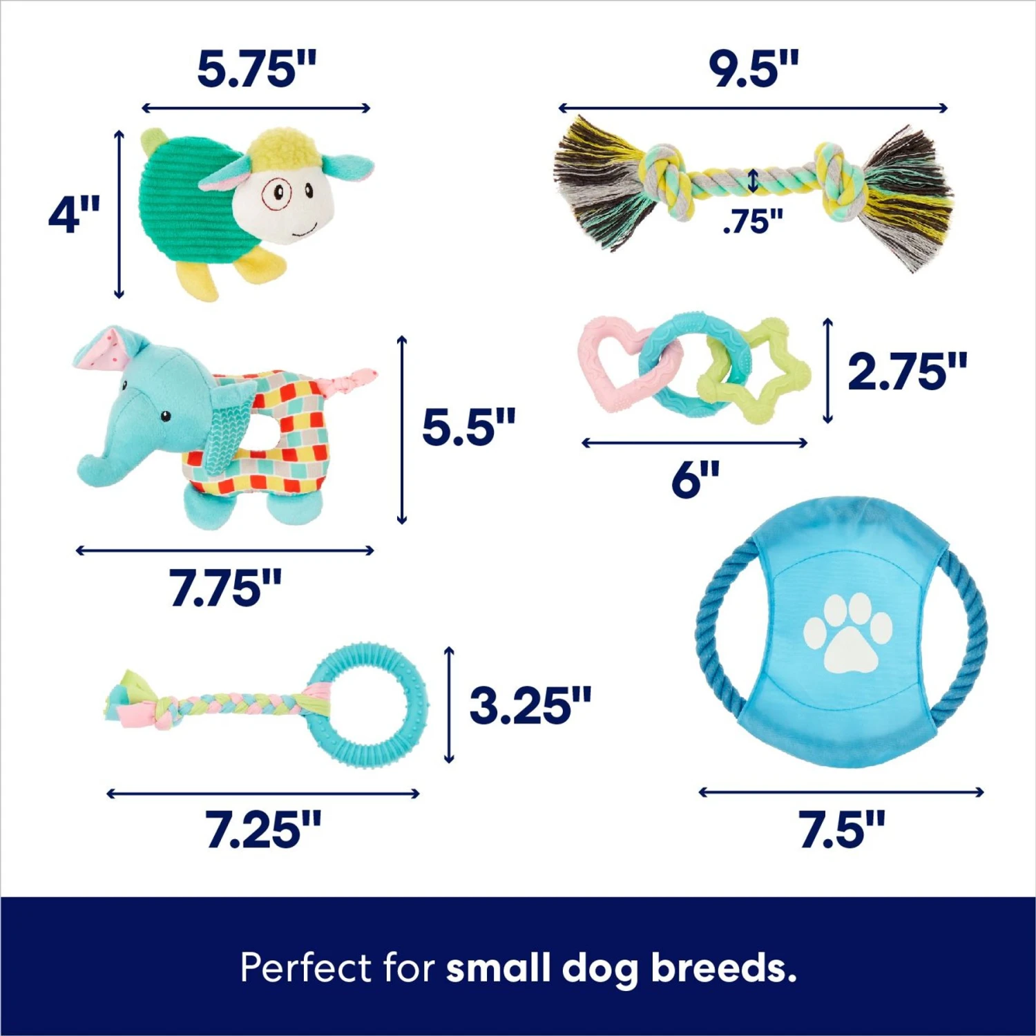 Frisco Little Friends Plush, Flyer & TPR Variety Pack Dog Toy 4 Frisco Little Friends Plush, Flyer & TPR Variety Pack Dog Toy - Image 2