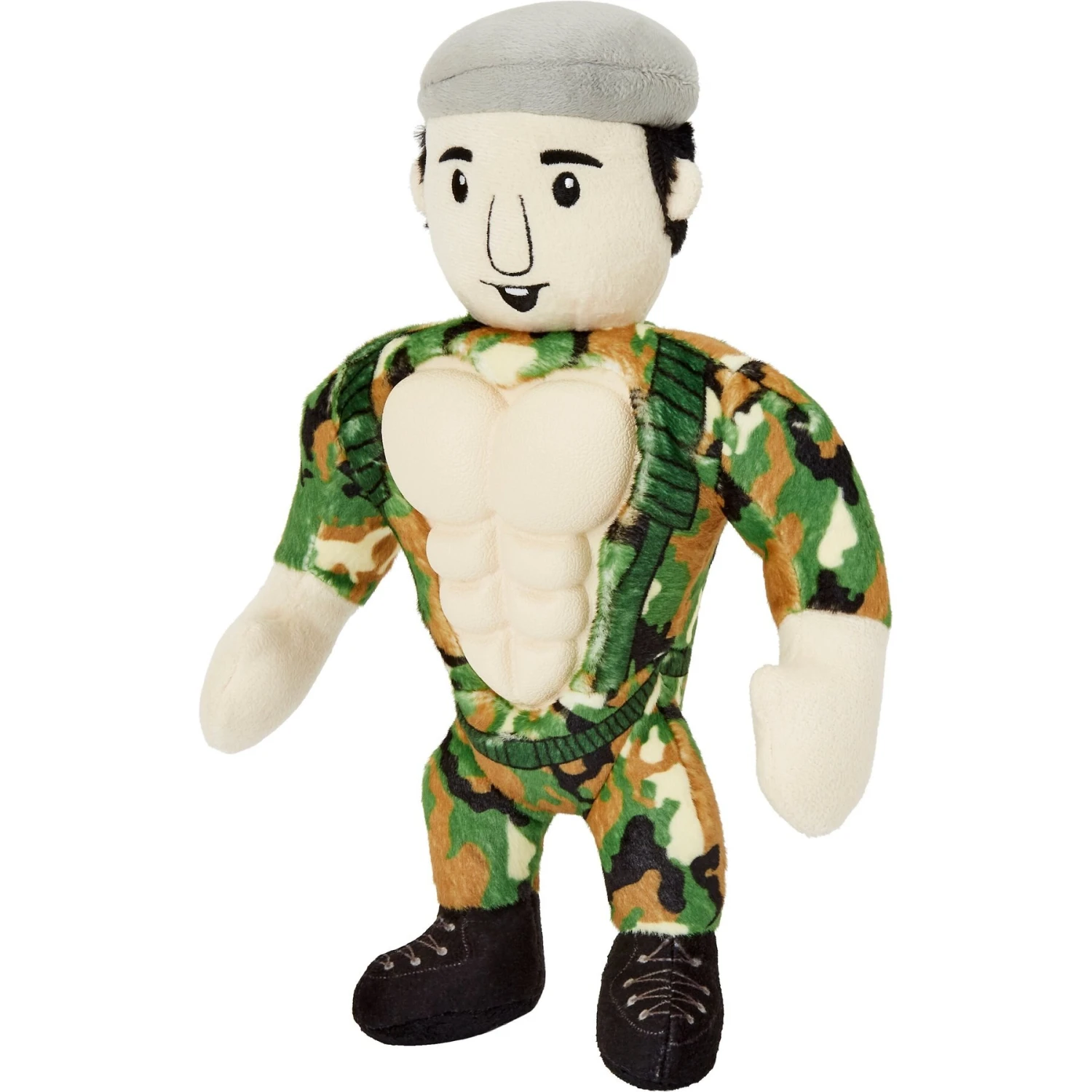 Frisco Retro Camo Hero Muscle Plush Squeaky Dog Toy 3 Frisco Retro Camo Hero Muscle Plush Squeaky Dog Toy