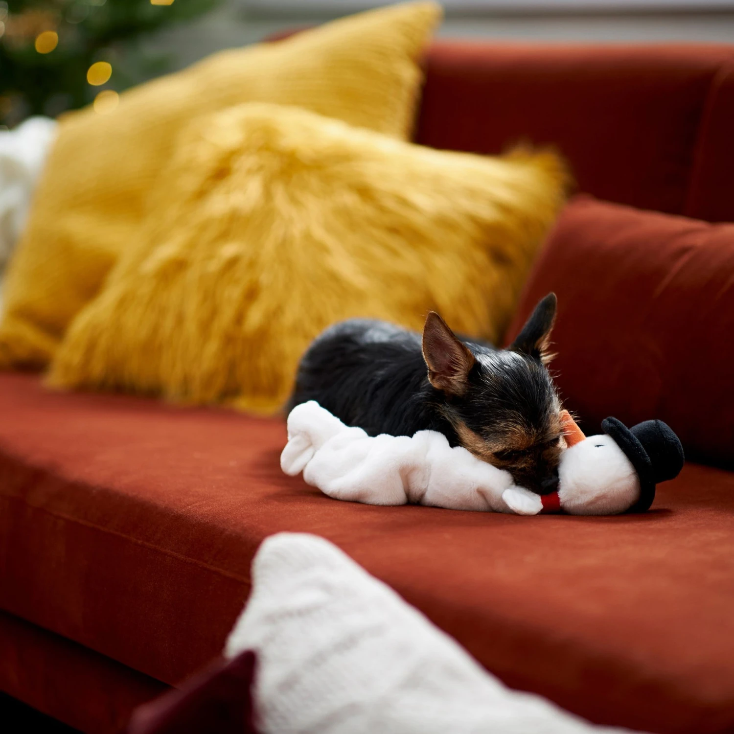 Frisco Holiday Snowman Bungee Plush Squeaky Dog Toy 6 Frisco Holiday Snowman Bungee Plush Squeaky Dog Toy - Image 4