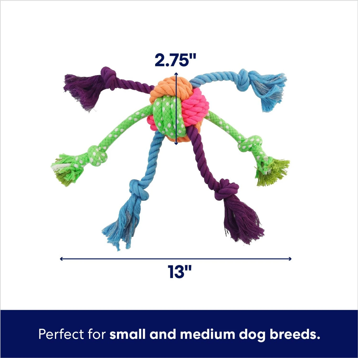 Frisco Fetch Colorful Ball Knot Rope Dog Toy 4 Frisco Fetch Colorful Ball Knot Rope Dog Toy - Image 2