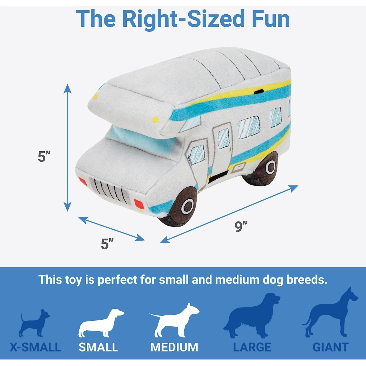 Frisco Road Trip Camper Van Plush Squeaky Dog Toy 4 Frisco Road Trip Camper Van Plush Squeaky Dog Toy - Image 2