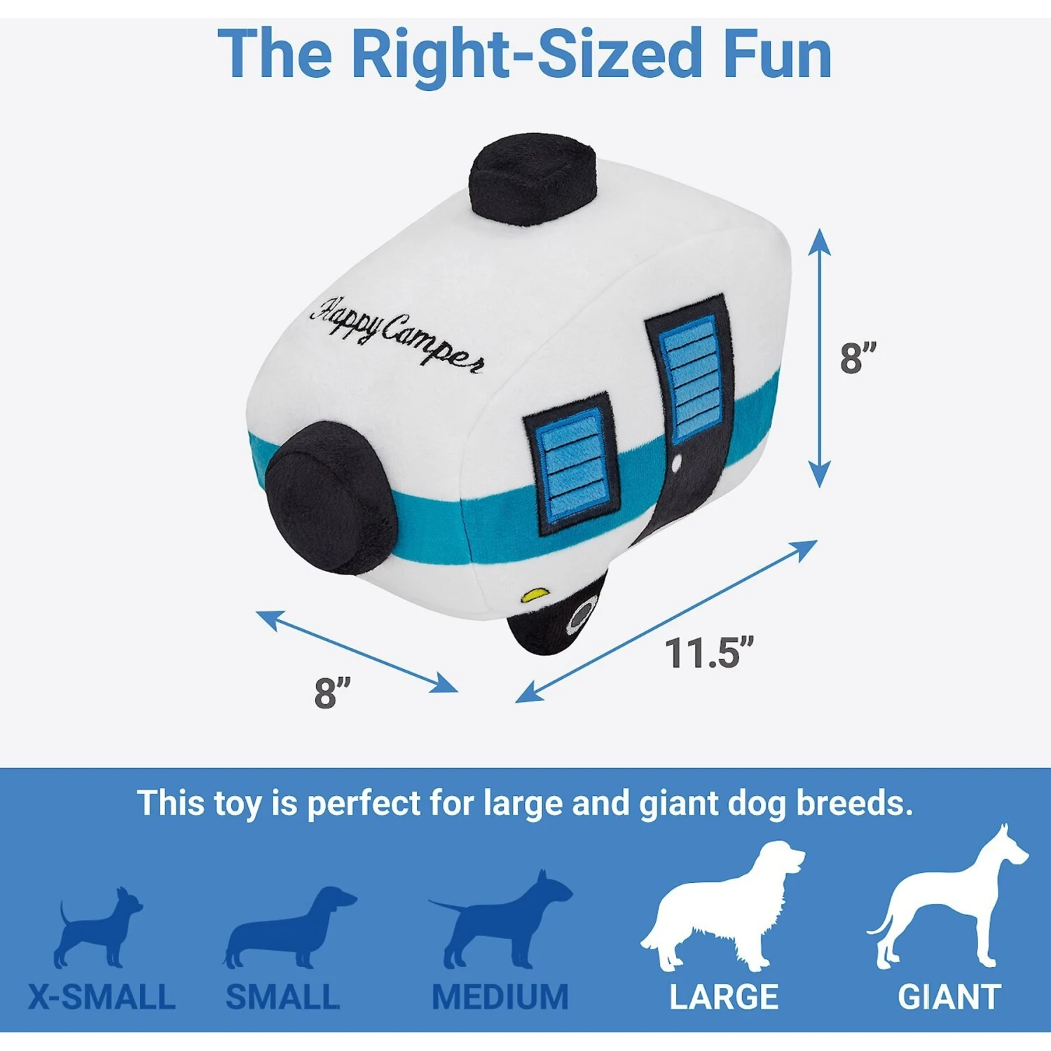 Frisco Road Trip Happy Camper Plush Squeaky Dog Toy 4 Frisco Road Trip Happy Camper Plush Squeaky Dog Toy - Image 2