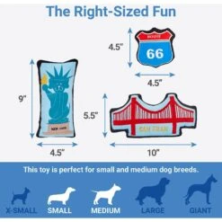 Frisco Road Trip Sightseeing Plush Squeaky Dog Toy, 3 Count 6 Frisco Road Trip Sightseeing Plush Squeaky Dog Toy, 3 Count -Frisco 262001 PT1. AC SS1800 V1622563650