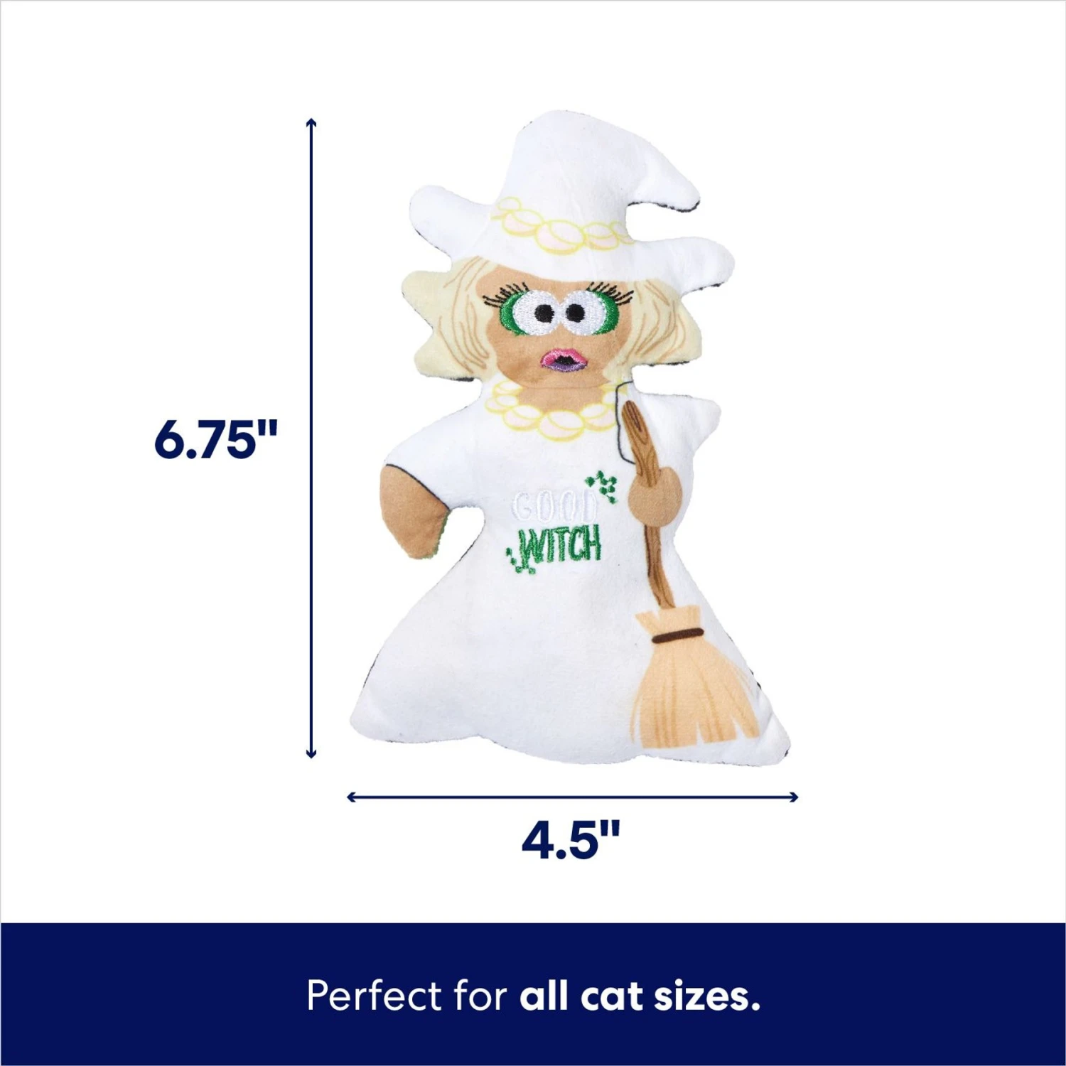 Frisco Halloween Good Witch, Bad Witch Reversible Plush Cat Toy With Catnip 4 Frisco Halloween Good Witch, Bad Witch Reversible Plush Cat Toy With Catnip - Image 2