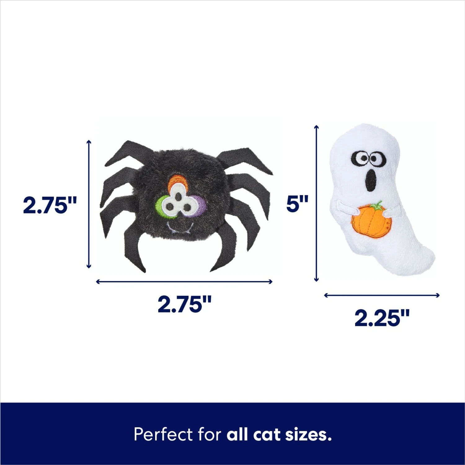 Frisco Halloween Spider & Ghost Plush Cat Toy With Catnip, 2 Count 4 Frisco Halloween Spider & Ghost Plush Cat Toy With Catnip, 2 Count - Image 2
