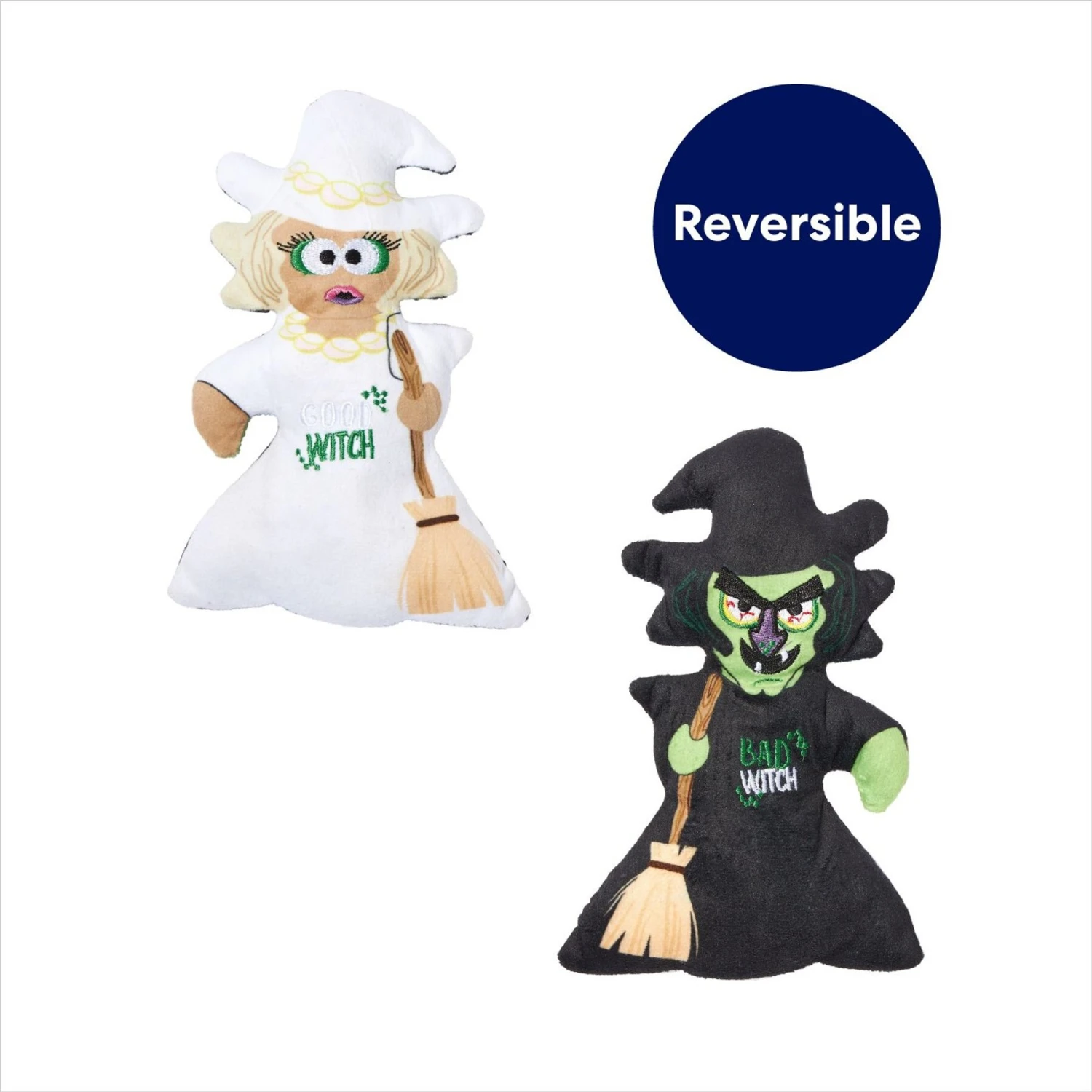 Frisco Halloween Good Witch, Bad Witch Reversible Plush Squeaky Dog Toy 5 Frisco Halloween Good Witch, Bad Witch Reversible Plush Squeaky Dog Toy - Image 3