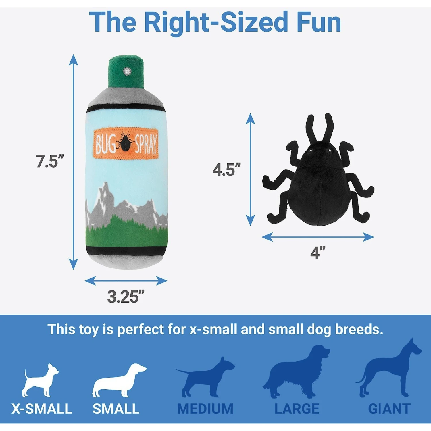 Frisco Camping Bug Spray Plush Squeaky Dog Toy, 3 Count 4 Frisco Camping Bug Spray Plush Squeaky Dog Toy, 3 Count - Image 2