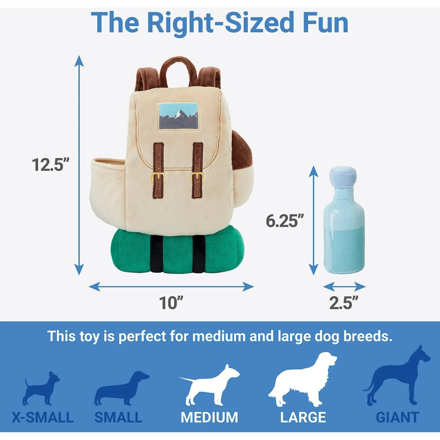 Frisco Camping Backpack Plush Squeaky Dog Toy 4 Frisco Camping Backpack Plush Squeaky Dog Toy - Image 2