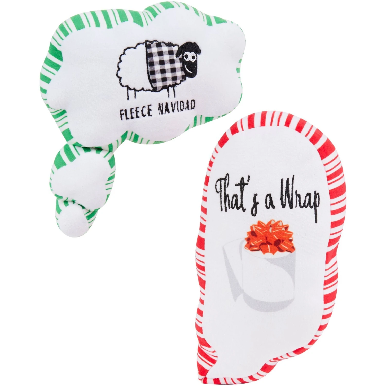 Frisco Holiday Thought Bubble Plush Squeaky Dog Toy, 2 Count 3 Frisco Holiday Thought Bubble Plush Squeaky Dog Toy, 2 Count