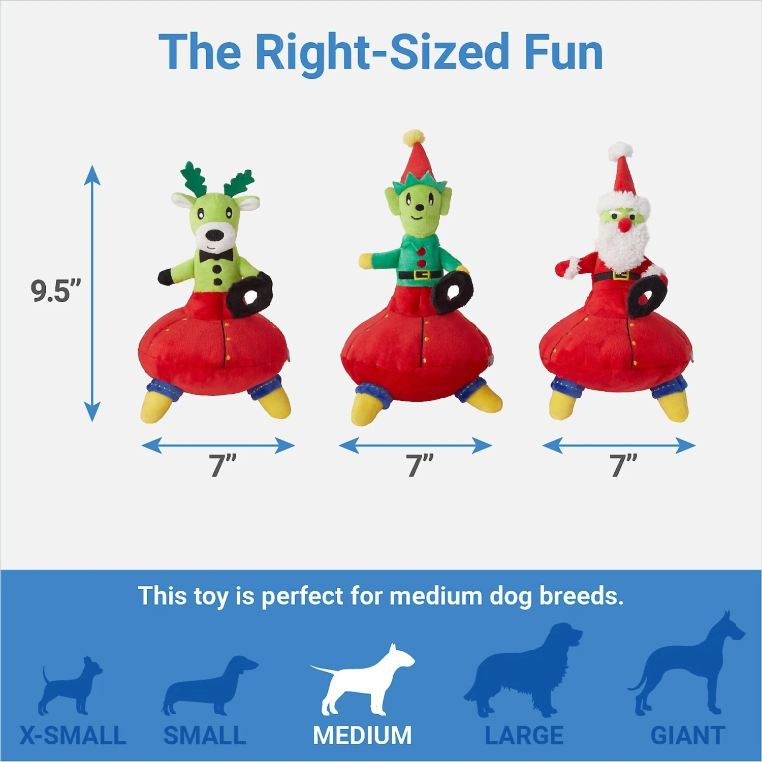 Frisco Holiday Alien Santa & Friends UFO's Plush Squeaky Dog Toy, 3 Count 4 Frisco Holiday Alien Santa & Friends UFO's Plush Squeaky Dog Toy, 3 Count - Image 2