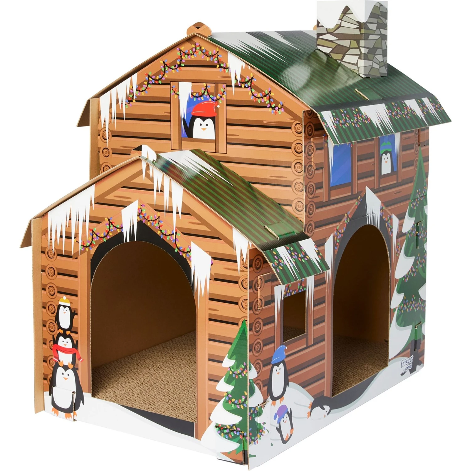 Frisco Holiday Log Cabin Cardboard Cat House 3 Frisco Holiday Log Cabin Cardboard Cat House