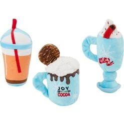 Frisco Holiday Winter Drinks Plush Cat Toy With Catnip, 3 Count
