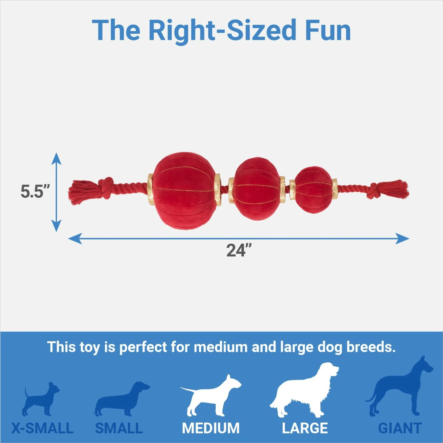 Frisco Lunar New Year Lantern Plush With Rope Squeaky Dog Toy 4 Frisco Lunar New Year Lantern Plush With Rope Squeaky Dog Toy - Image 2