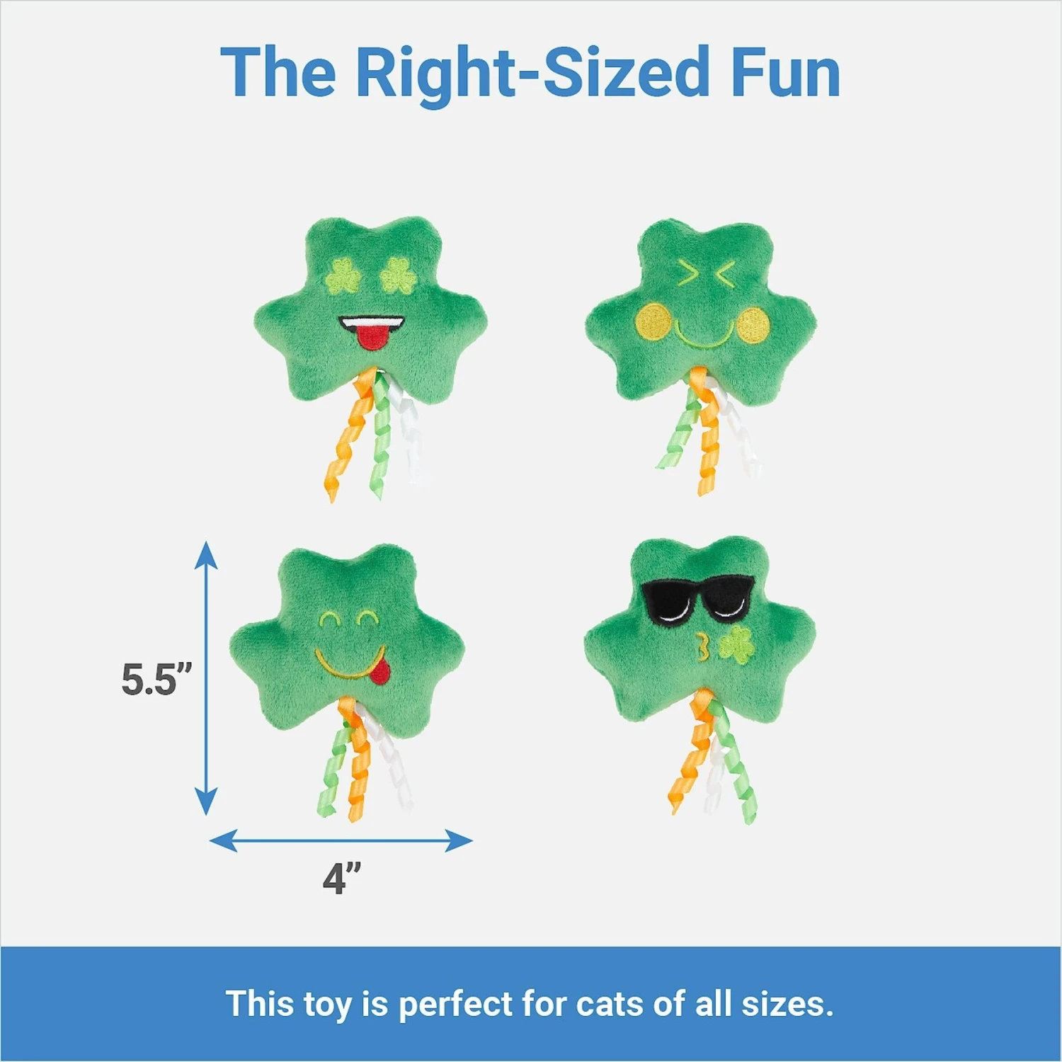 Frisco St. Patrick's Shamrock Plush Cat Toy With Catnip 4 Frisco St. Patrick's Shamrock Plush Cat Toy With Catnip - Image 2