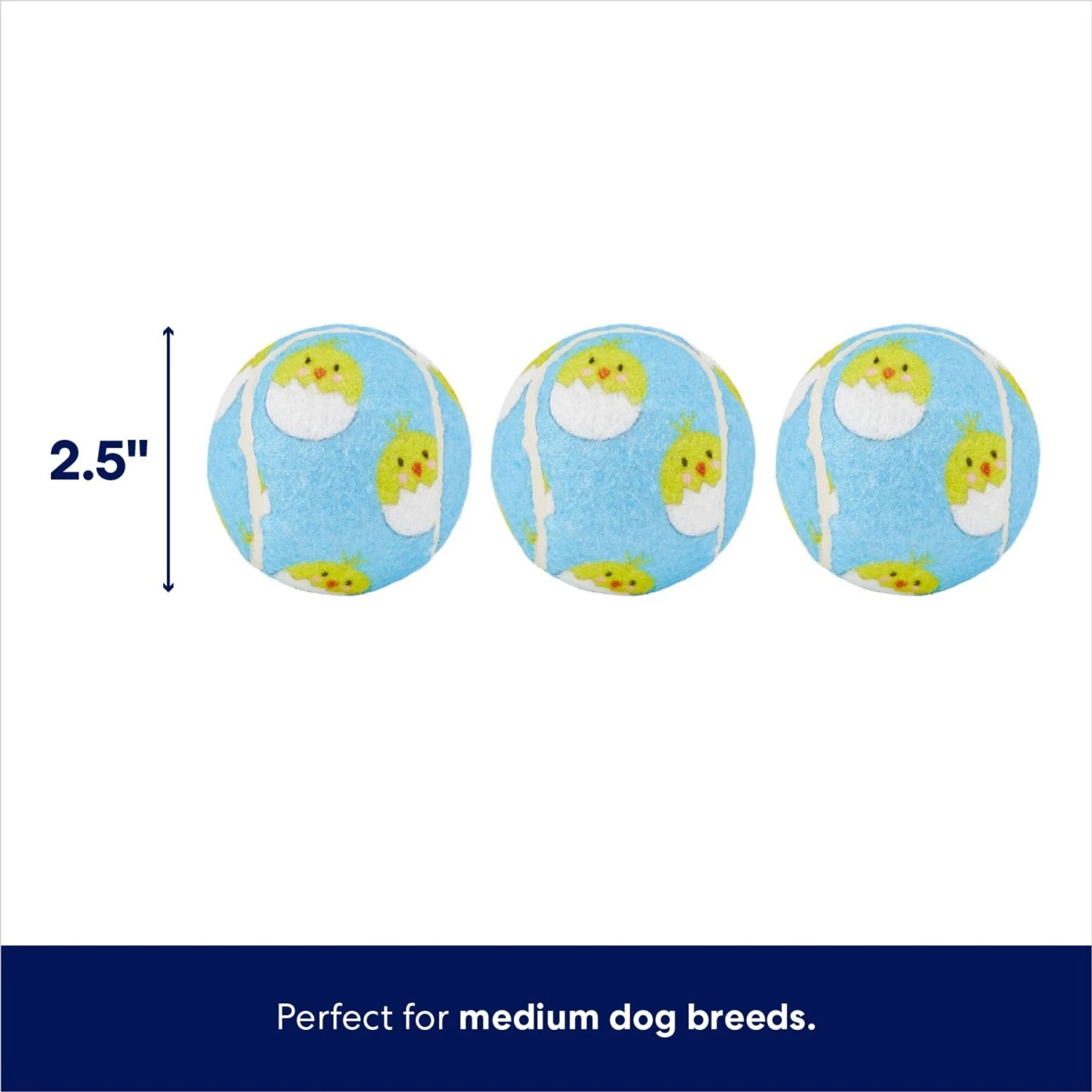 Frisco Easter Fetch Squeaky Tennis Ball Dog Toy, Medium, 3 Count 4 Frisco Easter Fetch Squeaky Tennis Ball Dog Toy, Medium, 3 Count - Image 2