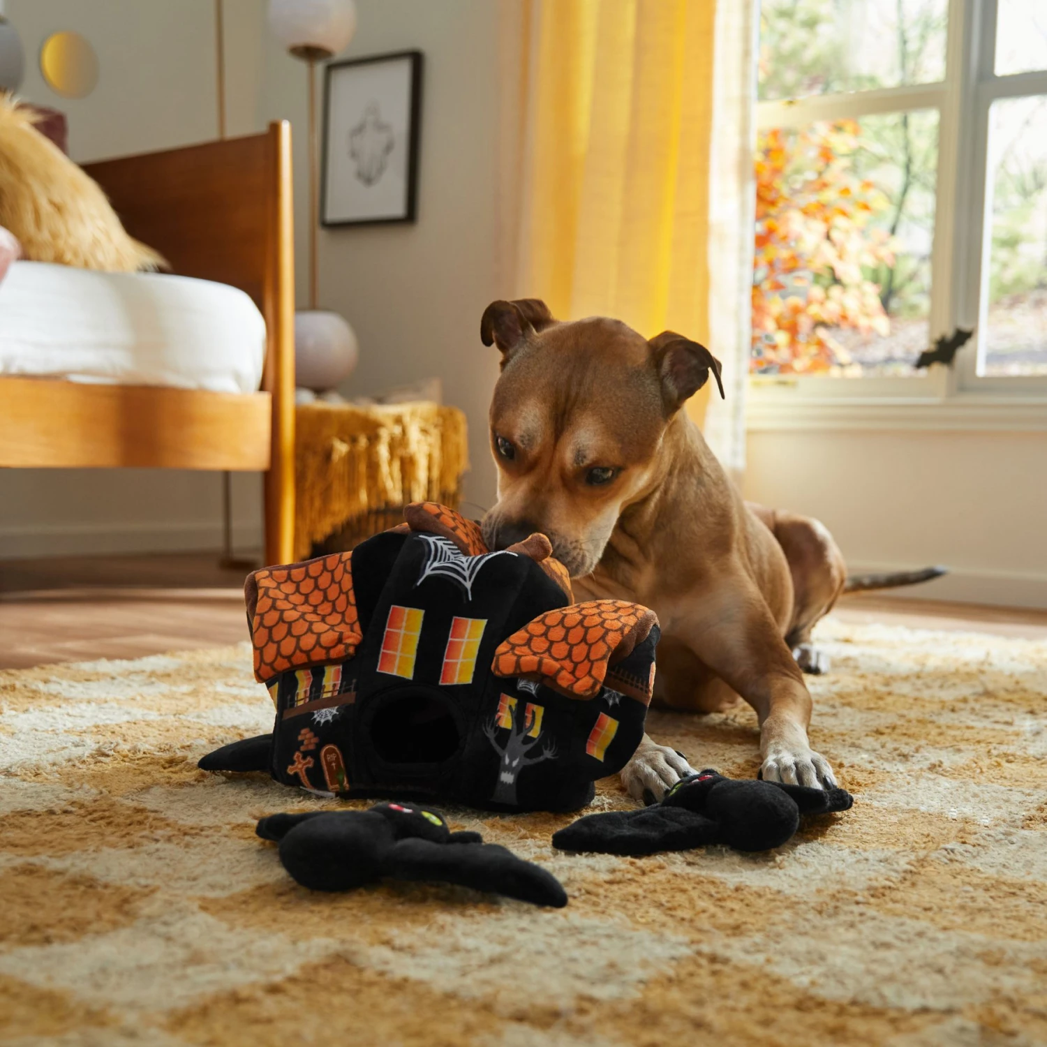 Frisco Halloween Haunted House Hide & Seek Puzzle Plush Squeaky Dog Toy 6 Frisco Halloween Haunted House Hide & Seek Puzzle Plush Squeaky Dog Toy - Image 4