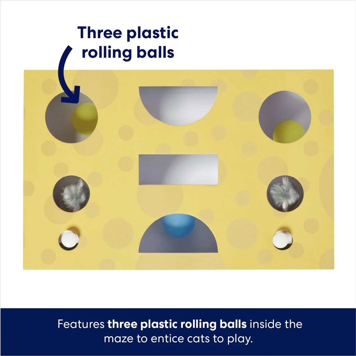 Frisco Cheese Interactive Maze Cardboard Cat Toy Box With Catnip 5 Frisco Cheese Interactive Maze Cardboard Cat Toy Box With Catnip - Image 3