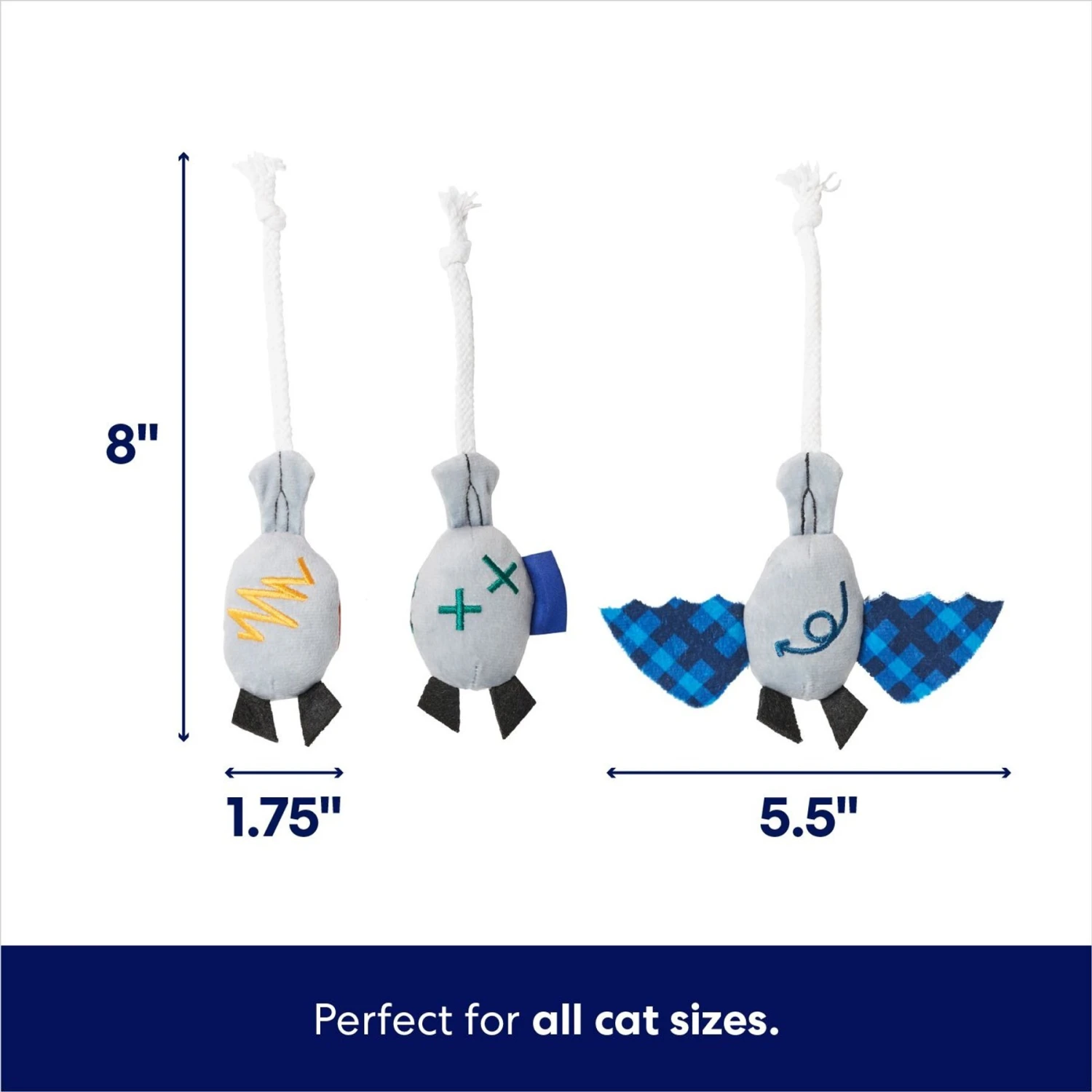 Frisco Halloween Cutie Bats Plush Cat Toy With Catnip 4 Frisco Halloween Cutie Bats Plush Cat Toy With Catnip - Image 2