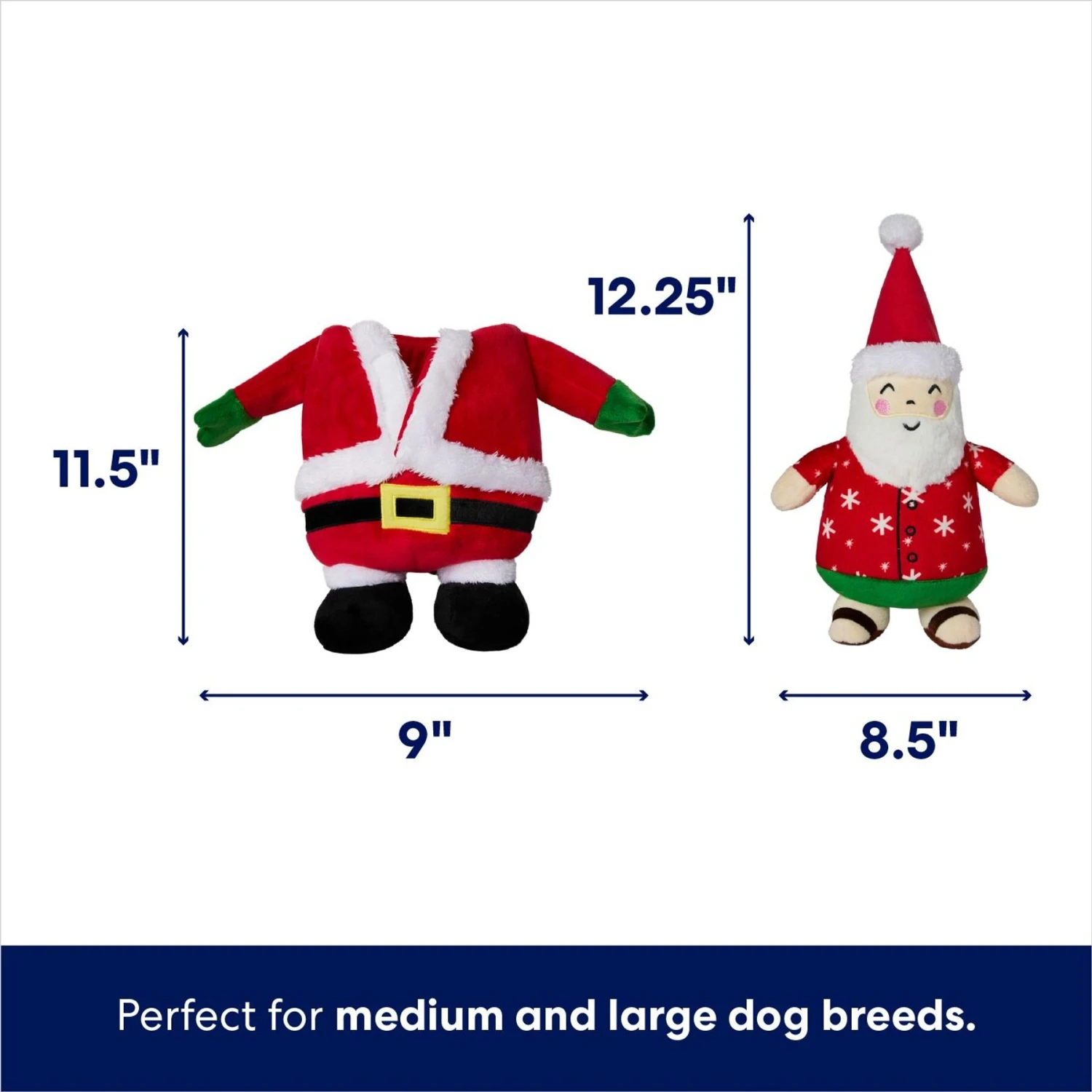 Frisco Holiday Santa On Vacation 2-in-1 Plush Squeaky Dog Toy 4 Frisco Holiday Santa On Vacation 2-in-1 Plush Squeaky Dog Toy - Image 2