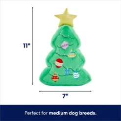 Frisco Holiday Santa's Helpers Plush Squeaky Dog Toy, 3 Count & Frisco Holiday Tree Thin Plush Squeaky Dog Toy -Frisco 986222 PT6. AC SS1800 V1698257735
